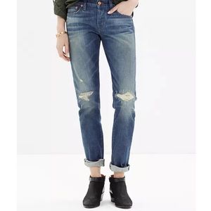 Madewell Rivet & Thread Selvedge Slim Boyjean: Rip and Repair Edition Wyatt 28